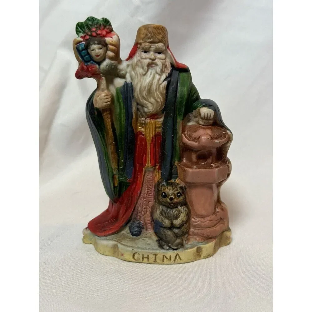 Santa's of the NATIONS -‎ CHINA -Hand Painted Porcelain SANTA CLAUS Figurine 4½